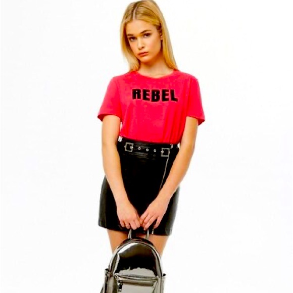 forever 21 pink REBEL tee .. size M . NWOT